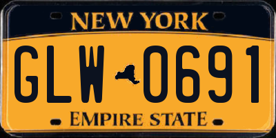NY license plate GLW0691