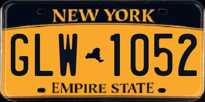 NY license plate GLW1052