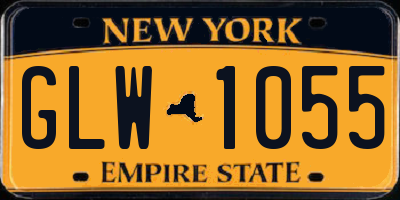 NY license plate GLW1055