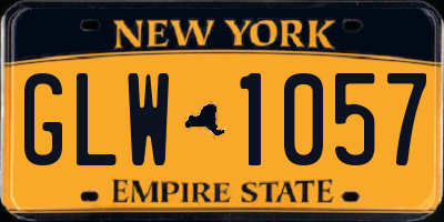 NY license plate GLW1057