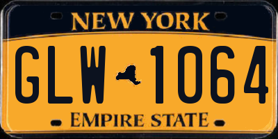 NY license plate GLW1064