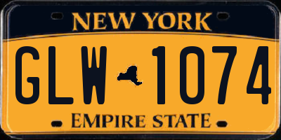 NY license plate GLW1074