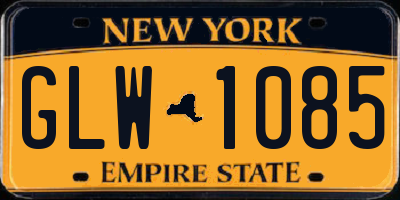 NY license plate GLW1085