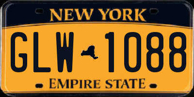NY license plate GLW1088