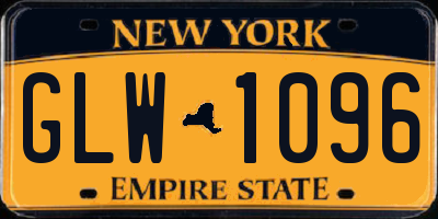 NY license plate GLW1096