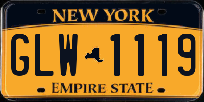 NY license plate GLW1119
