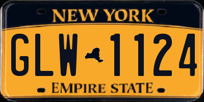 NY license plate GLW1124