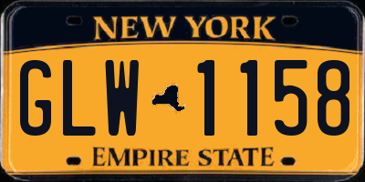 NY license plate GLW1158