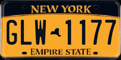 NY license plate GLW1177