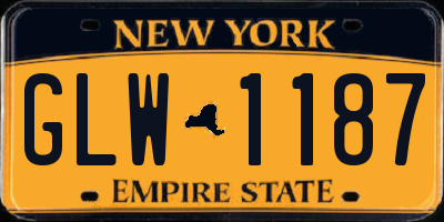 NY license plate GLW1187