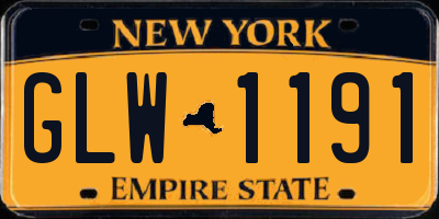NY license plate GLW1191