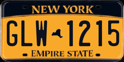 NY license plate GLW1215