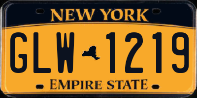 NY license plate GLW1219