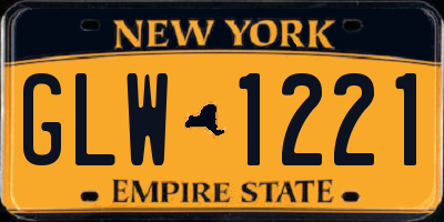 NY license plate GLW1221