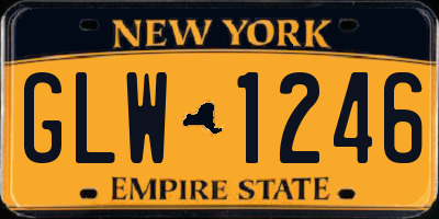 NY license plate GLW1246