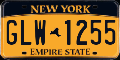 NY license plate GLW1255