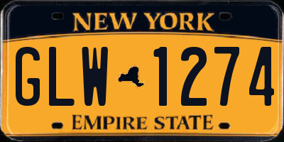 NY license plate GLW1274