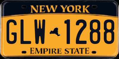 NY license plate GLW1288