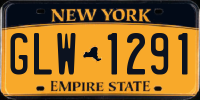 NY license plate GLW1291