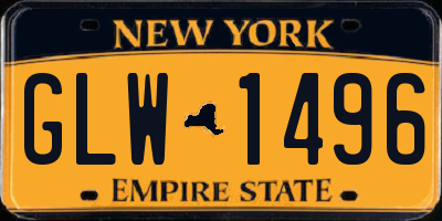 NY license plate GLW1496