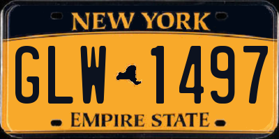 NY license plate GLW1497