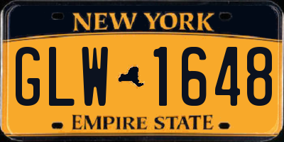 NY license plate GLW1648