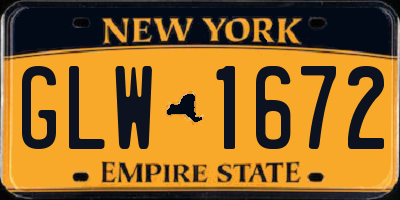 NY license plate GLW1672