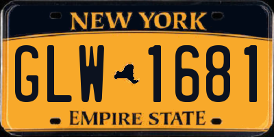 NY license plate GLW1681
