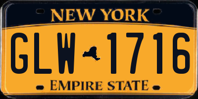 NY license plate GLW1716
