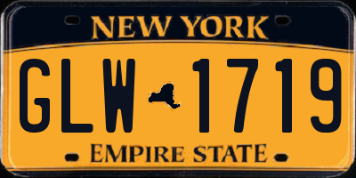NY license plate GLW1719