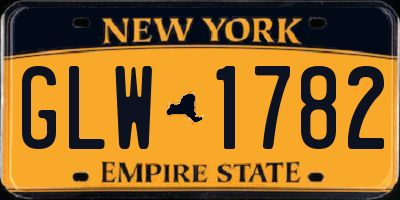 NY license plate GLW1782