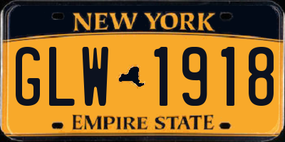 NY license plate GLW1918