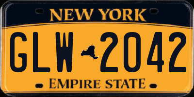 NY license plate GLW2042