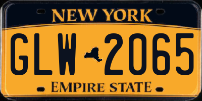 NY license plate GLW2065