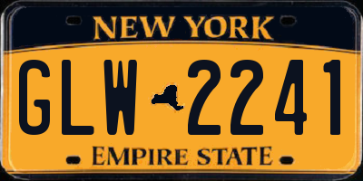 NY license plate GLW2241