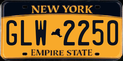 NY license plate GLW2250