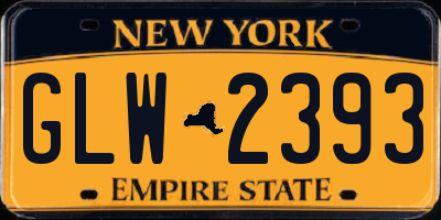 NY license plate GLW2393