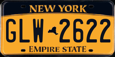 NY license plate GLW2622