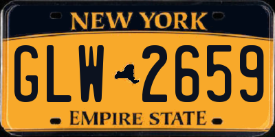 NY license plate GLW2659
