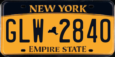 NY license plate GLW2840