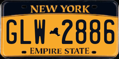 NY license plate GLW2886