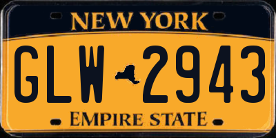 NY license plate GLW2943