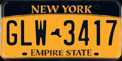 NY license plate GLW3417