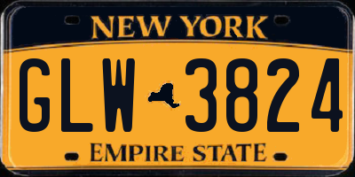 NY license plate GLW3824