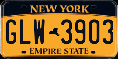 NY license plate GLW3903