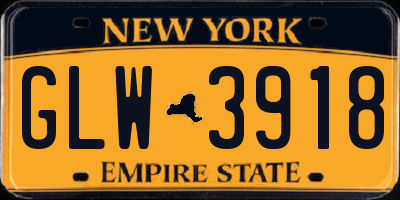 NY license plate GLW3918