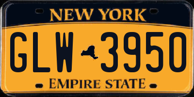 NY license plate GLW3950