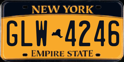 NY license plate GLW4246
