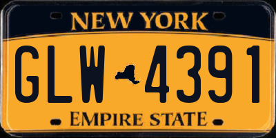 NY license plate GLW4391