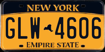 NY license plate GLW4606